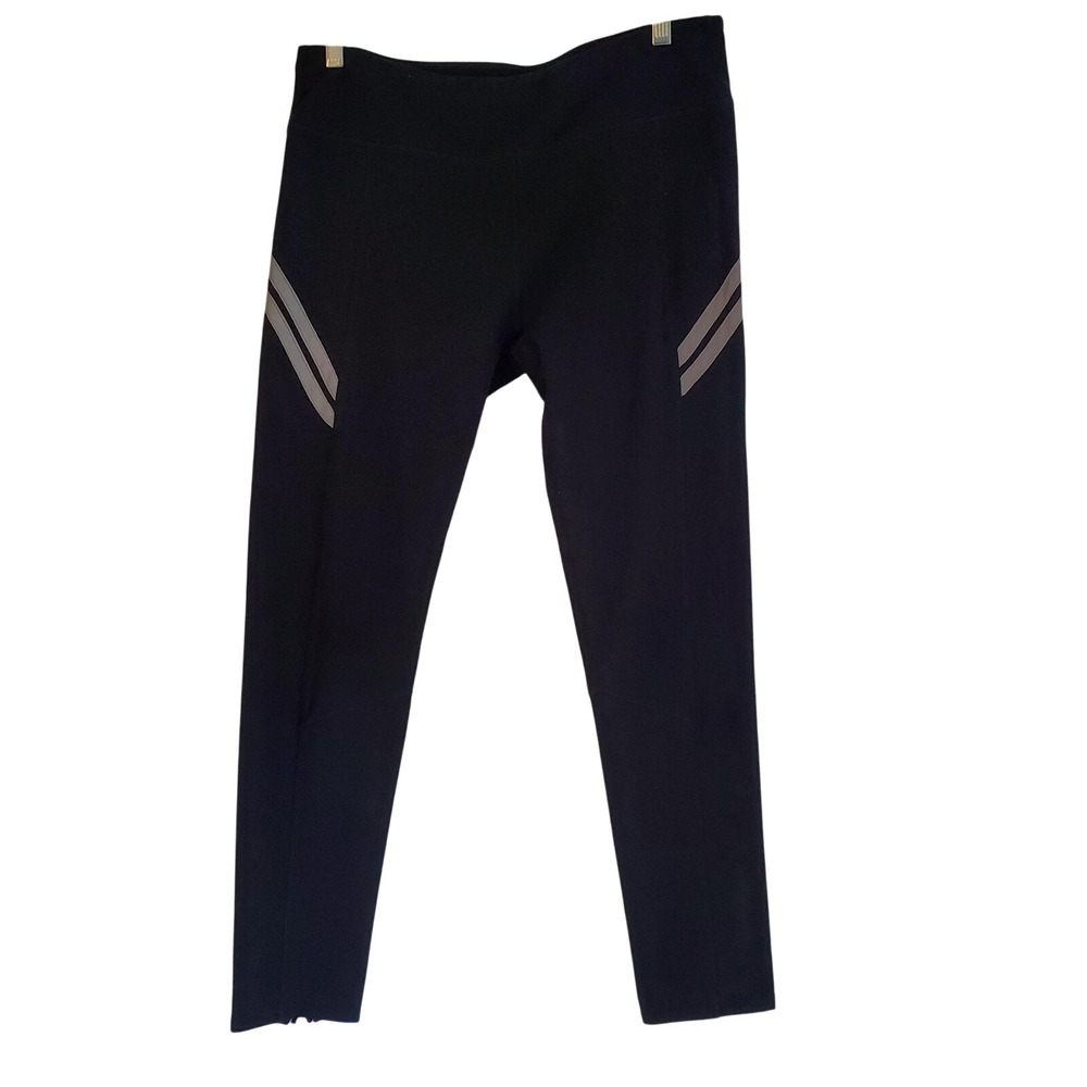 Fabletics Leggings Womens Large Athletic Black Reflective Ankle Zip  Key Pocket‎